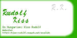 rudolf kiss business card